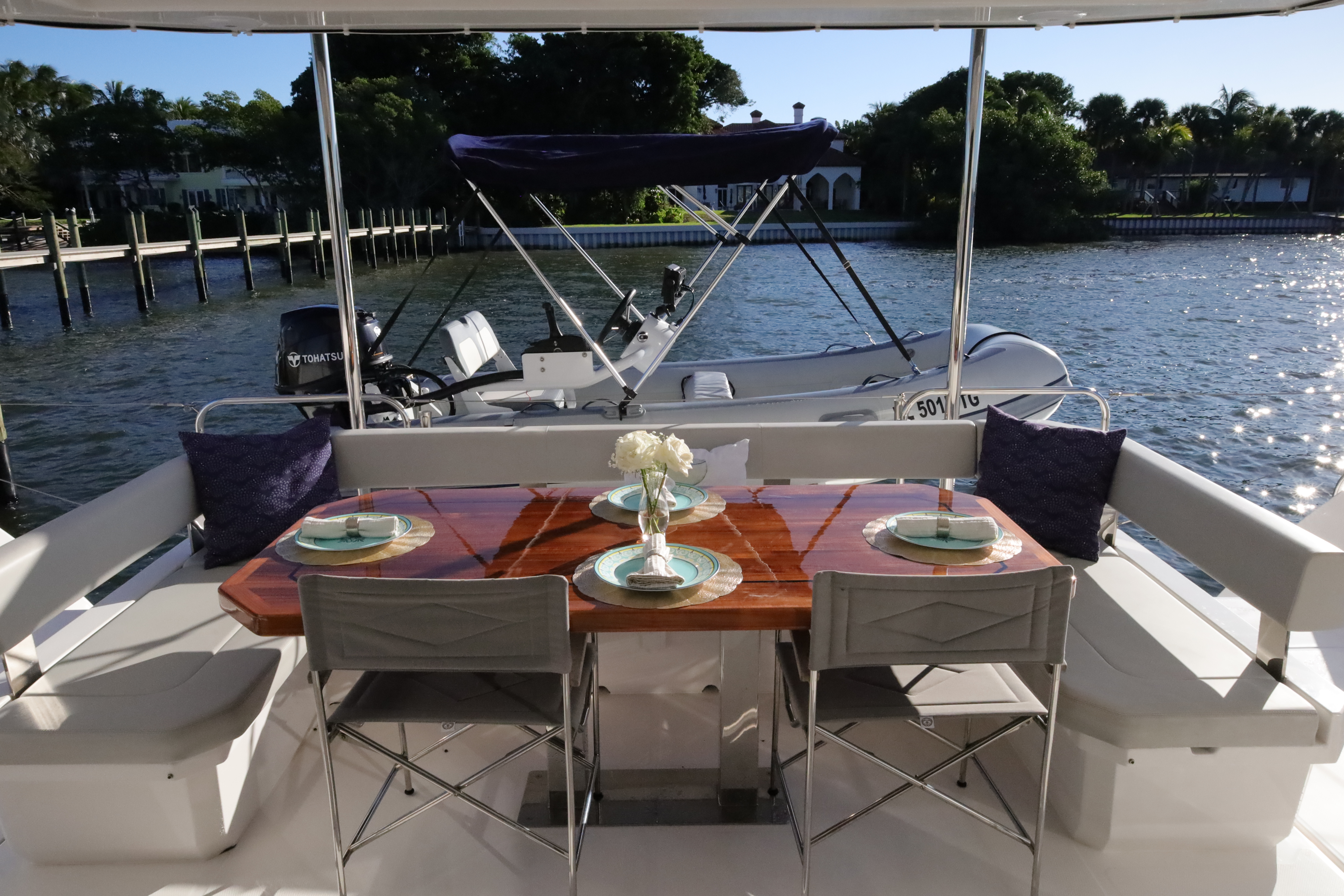 Leopard 46 Power Cat for sale - Interior and exterior views of luxury power catamaran 2